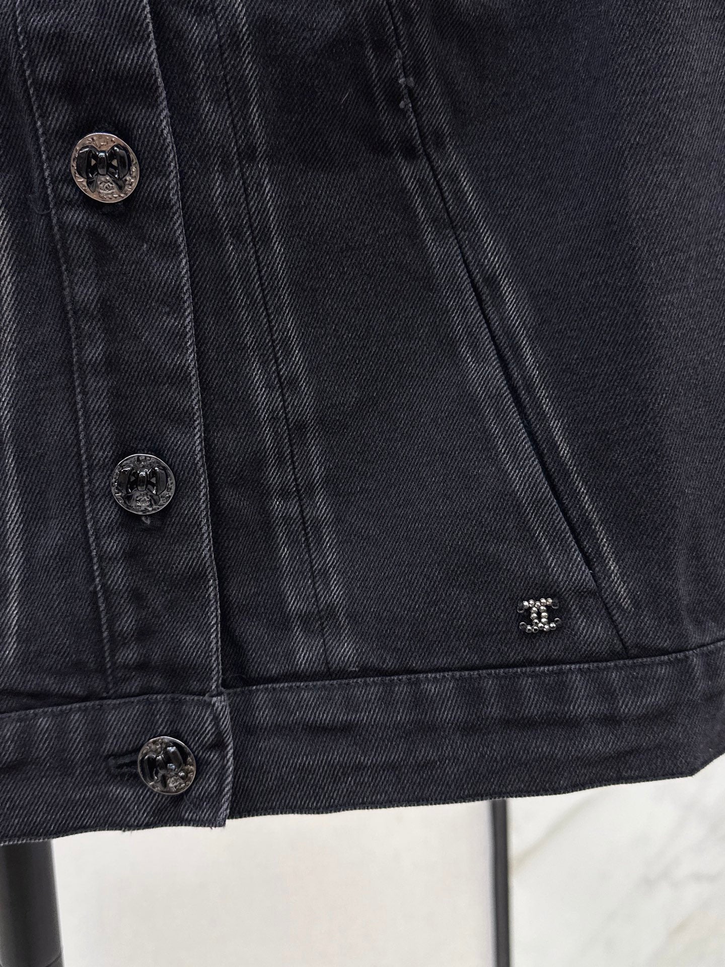 Chan 25fw bow print denim vest