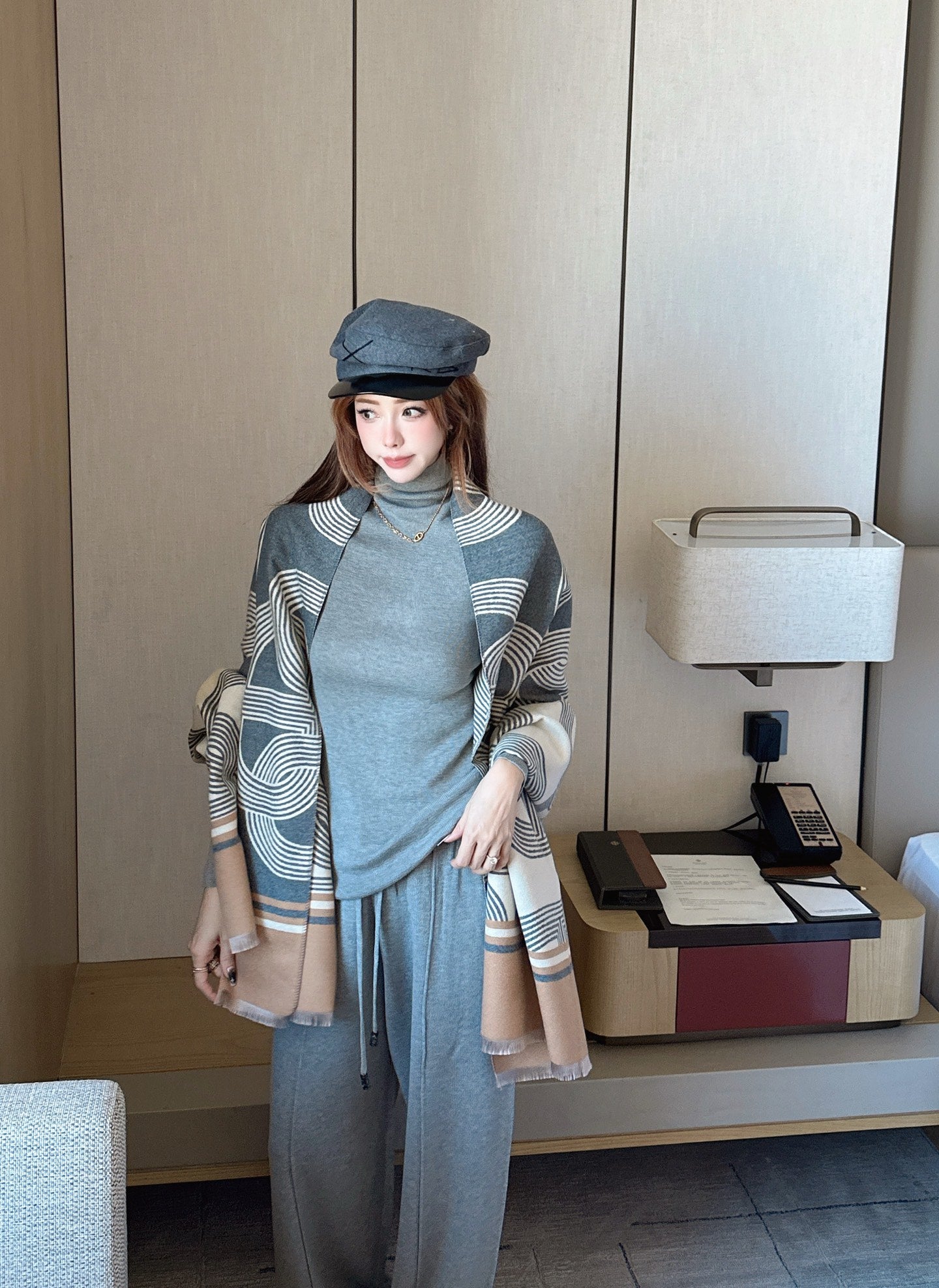 Herm 25fw base layer+shawl pants set