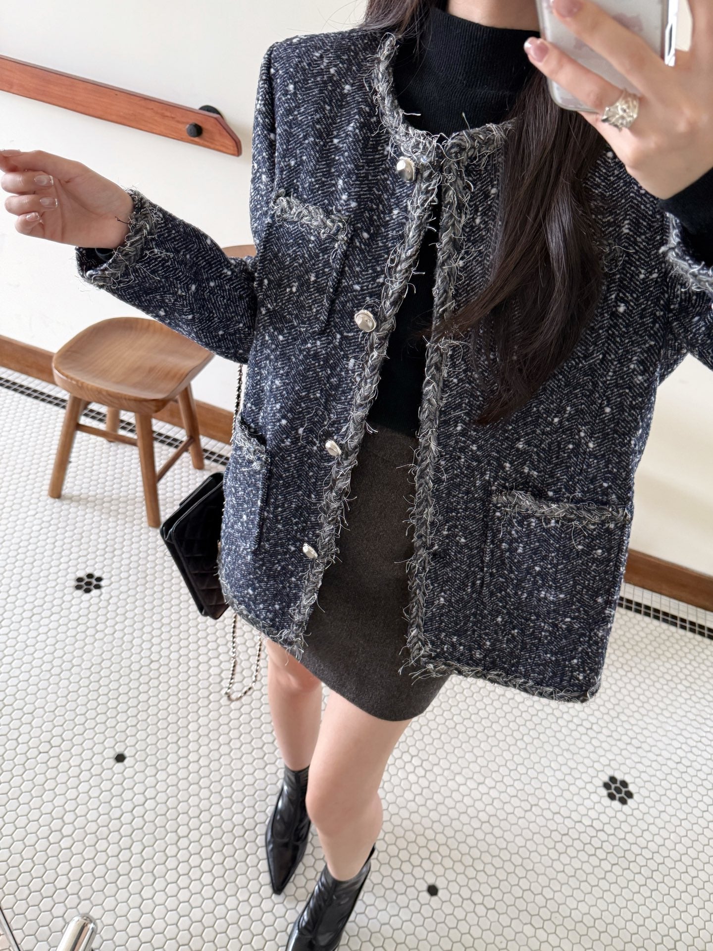 Chan 25fw tweed woven jacket