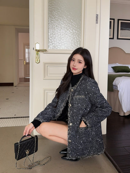 Chan 25fw tweed woven jacket