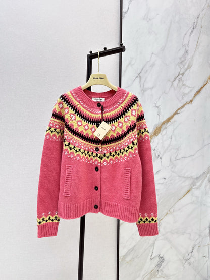 Miu 25fw jacquard cardigan