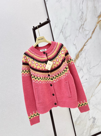 Miu 25fw jacquard cardigan