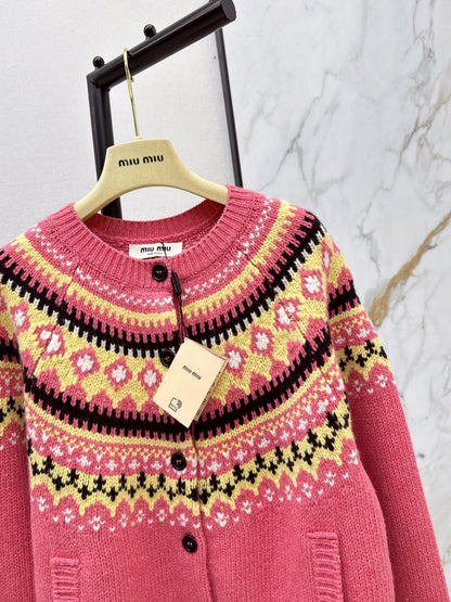 Miu 25fw jacquard cardigan