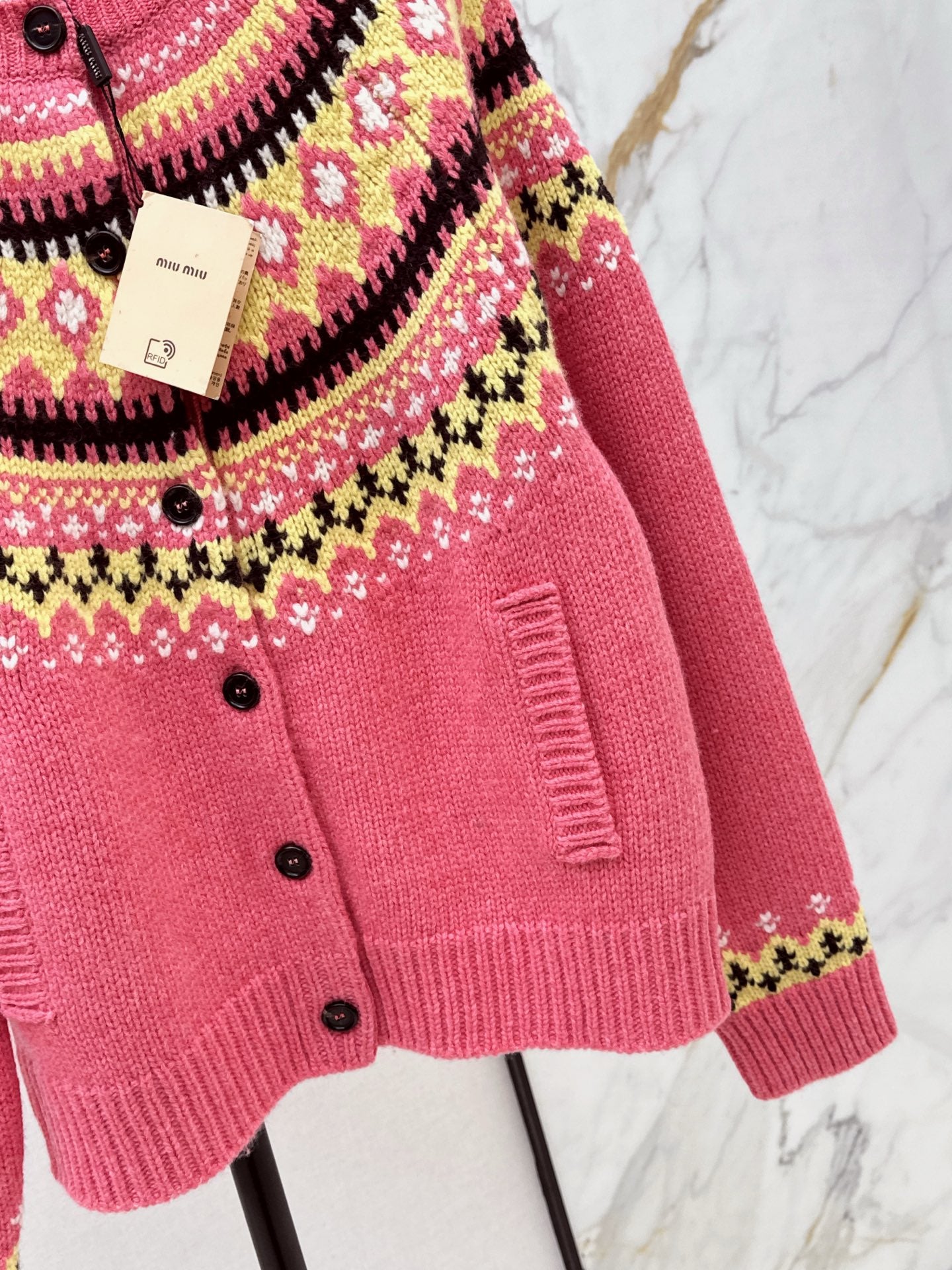 Miu 25fw jacquard cardigan