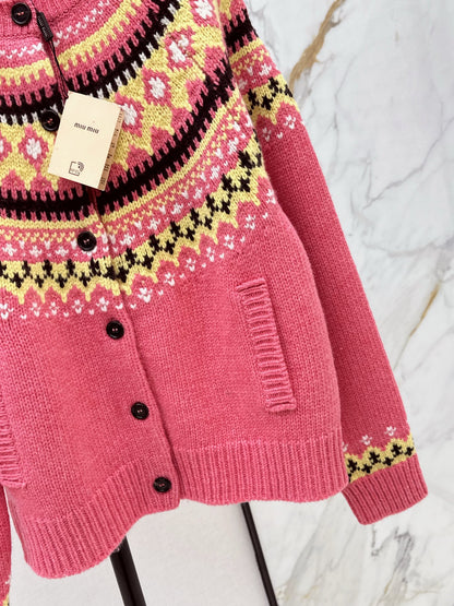 Miu 25fw jacquard cardigan