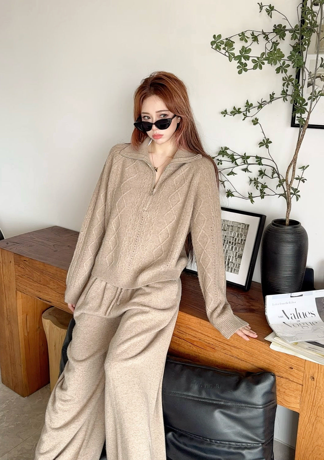 Max 25fw wool sweater pants set
