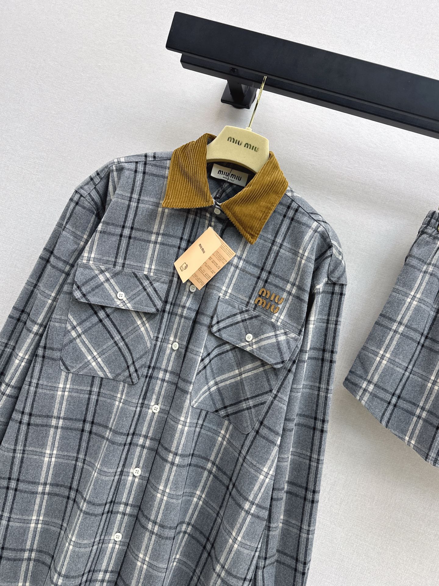 Miu 25fw vintage plaid shirt