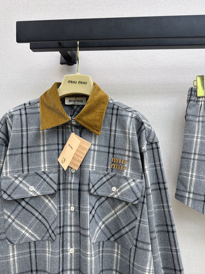 Miu 25fw vintage plaid shirt