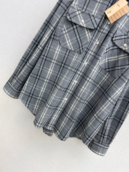 Miu 25fw vintage plaid shirt