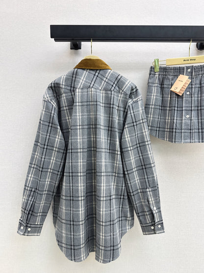 Miu 25fw vintage plaid shirt