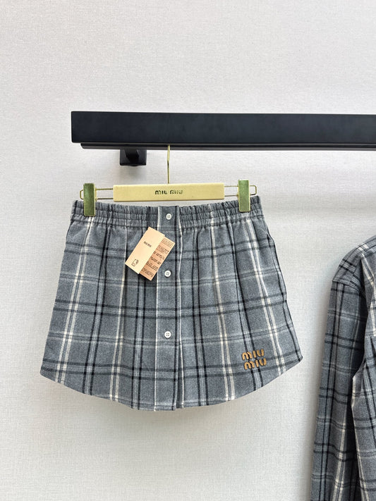 Miu 25fw plaid skirt