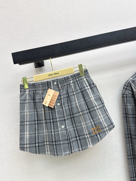 Miu 25fw plaid skirt