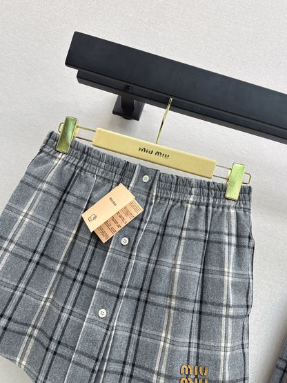 Miu 25fw plaid skirt