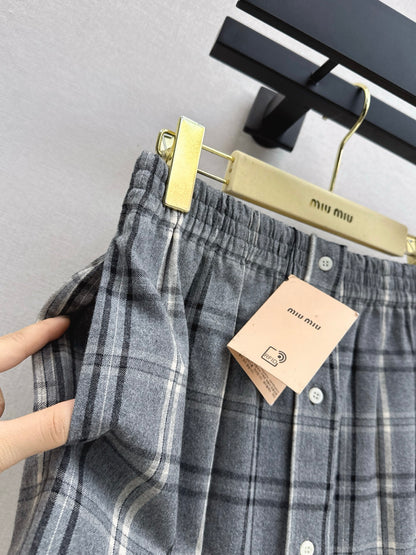 Miu 25fw plaid skirt