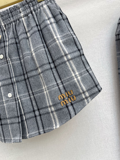 Miu 25fw plaid skirt