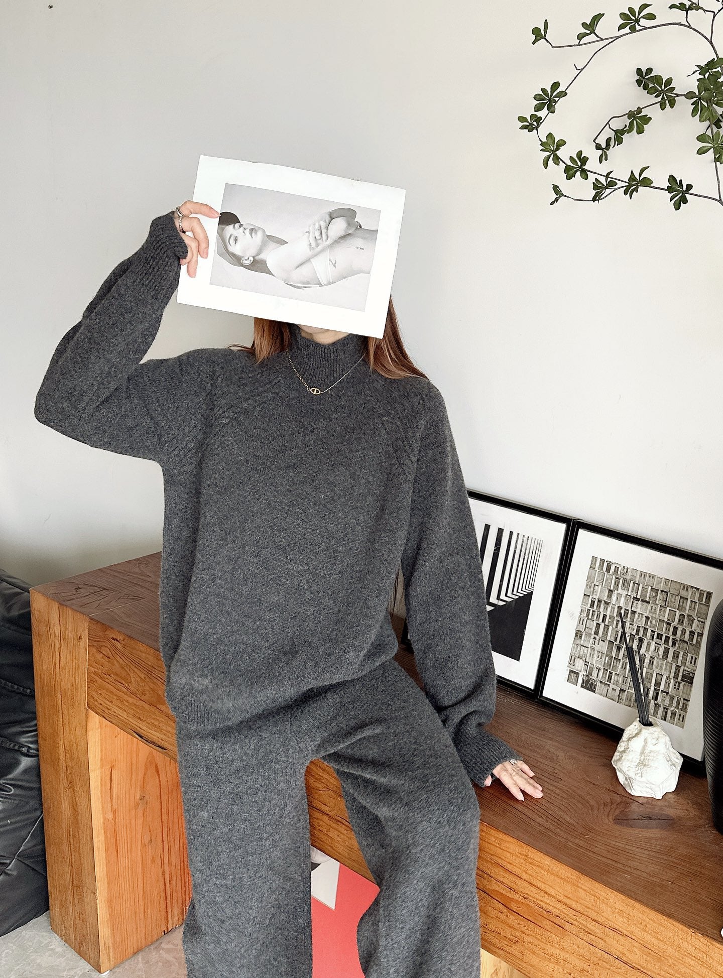 Loro 25fw wool pullover pants set