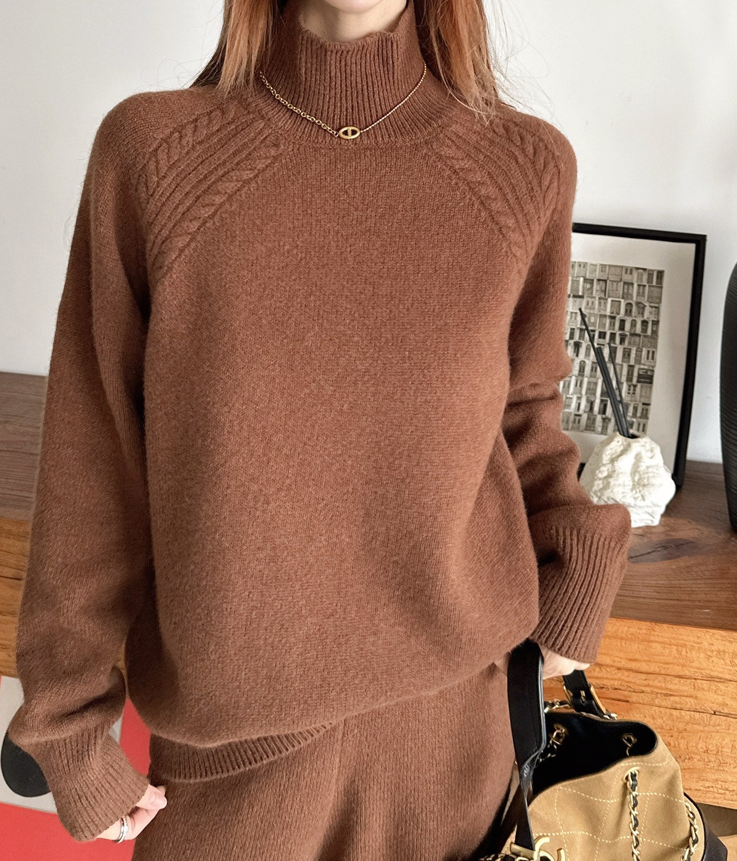 Loro 25fw wool pullover pants set