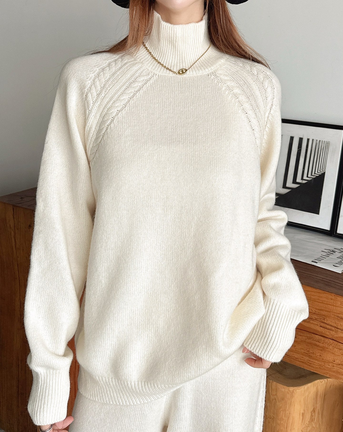 Loro 25fw wool pullover pants set