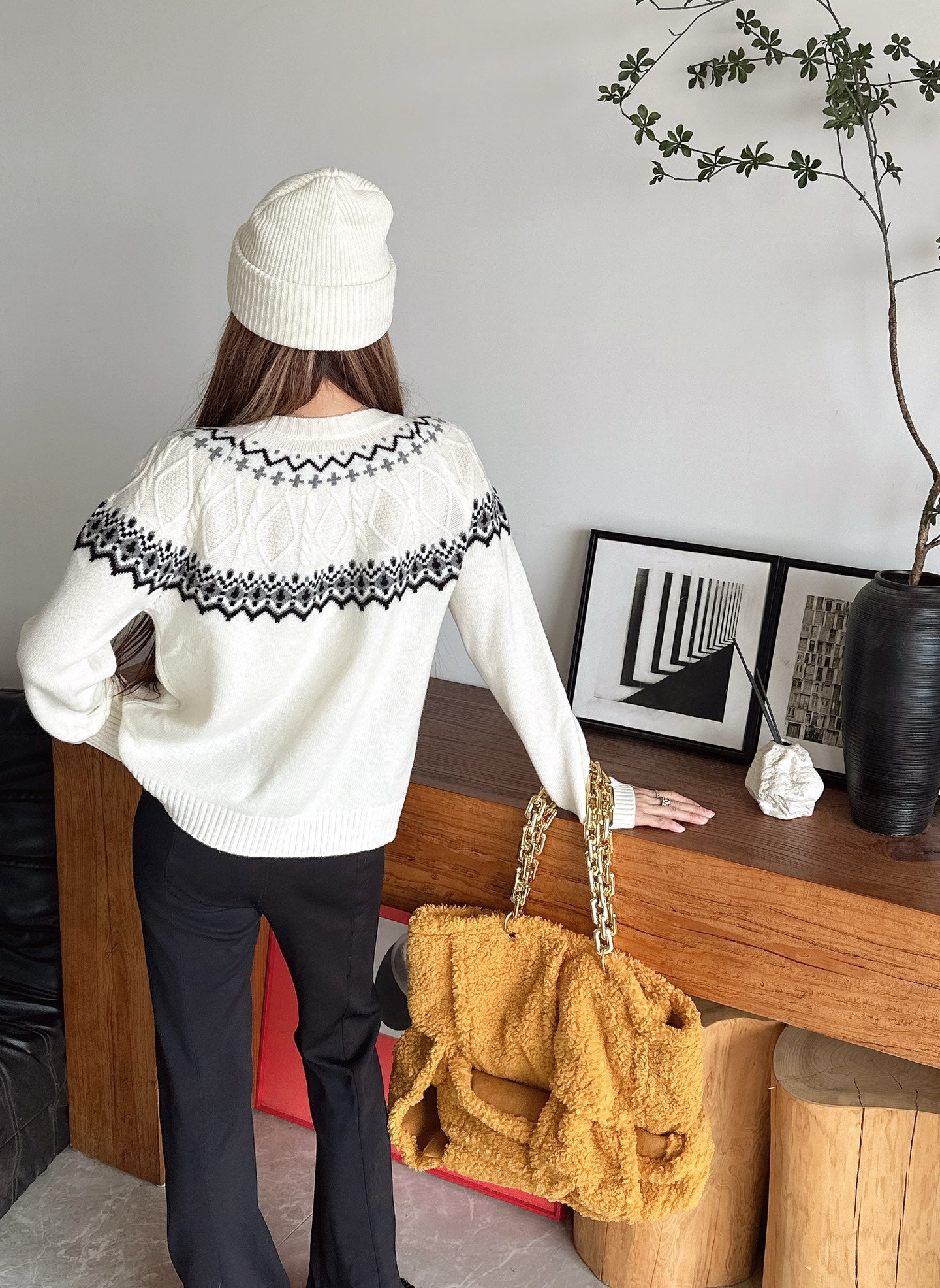 Loro 25fw fair isle sweater
