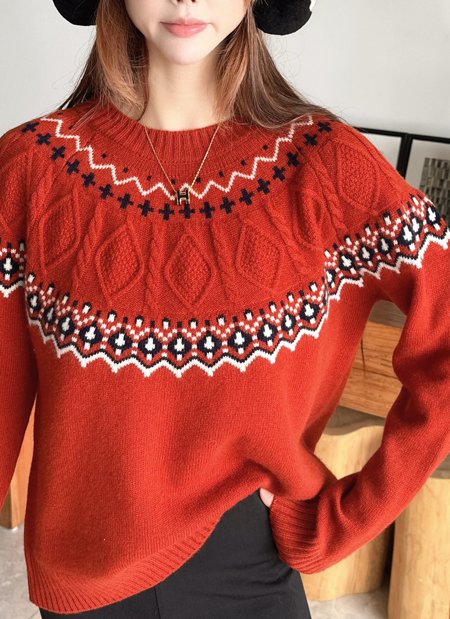 Loro 25fw fair isle sweater