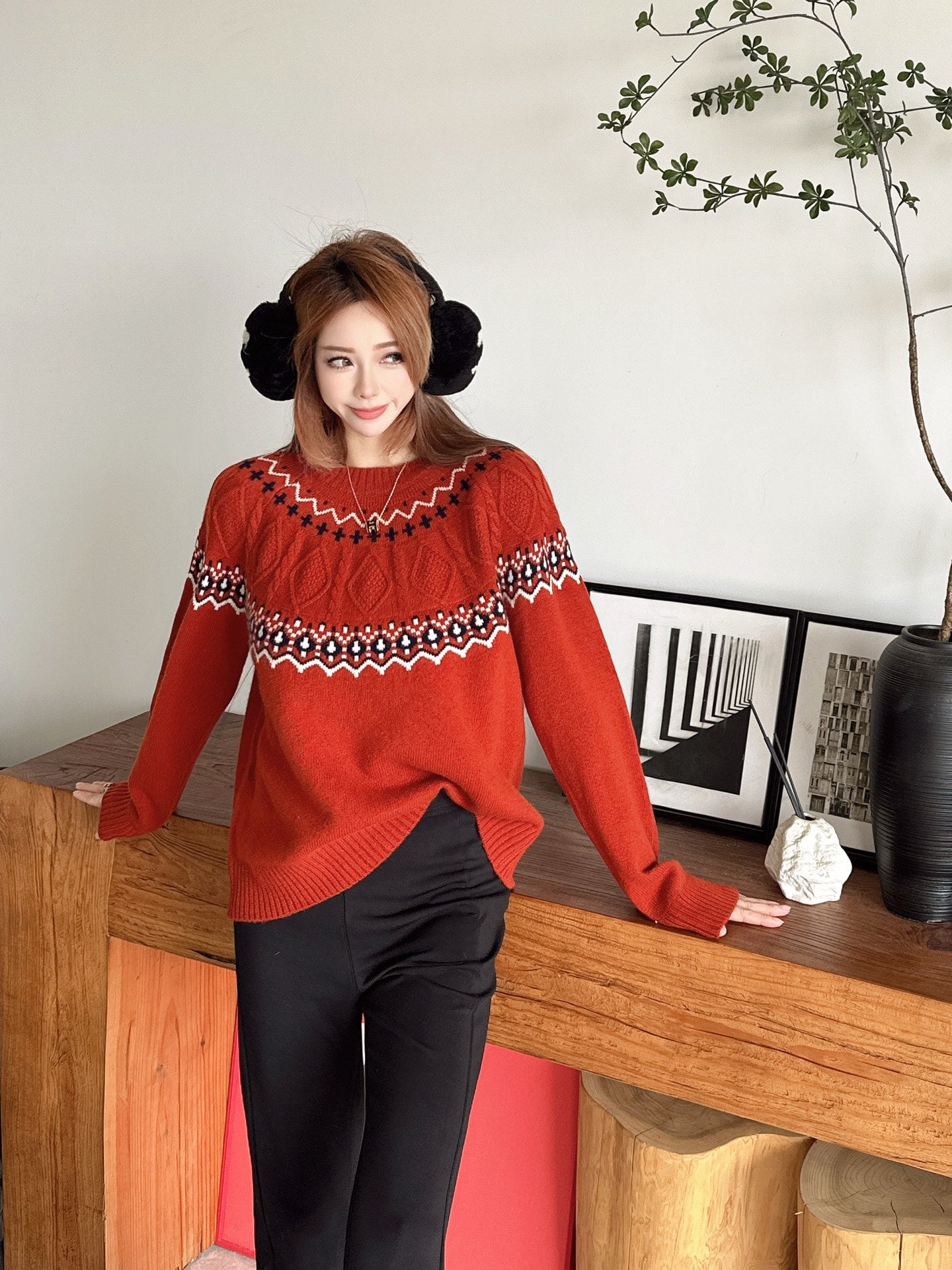 Loro 25fw fair isle sweater