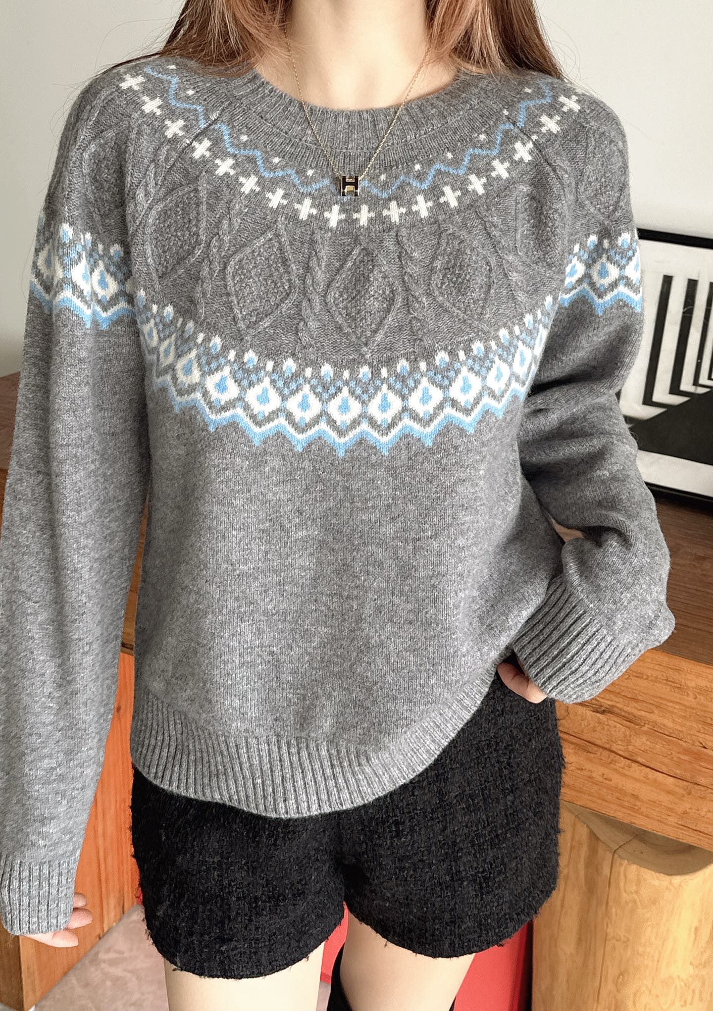 Loro 25fw fair isle sweater