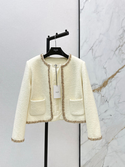Celi 25fw beading woven jacket