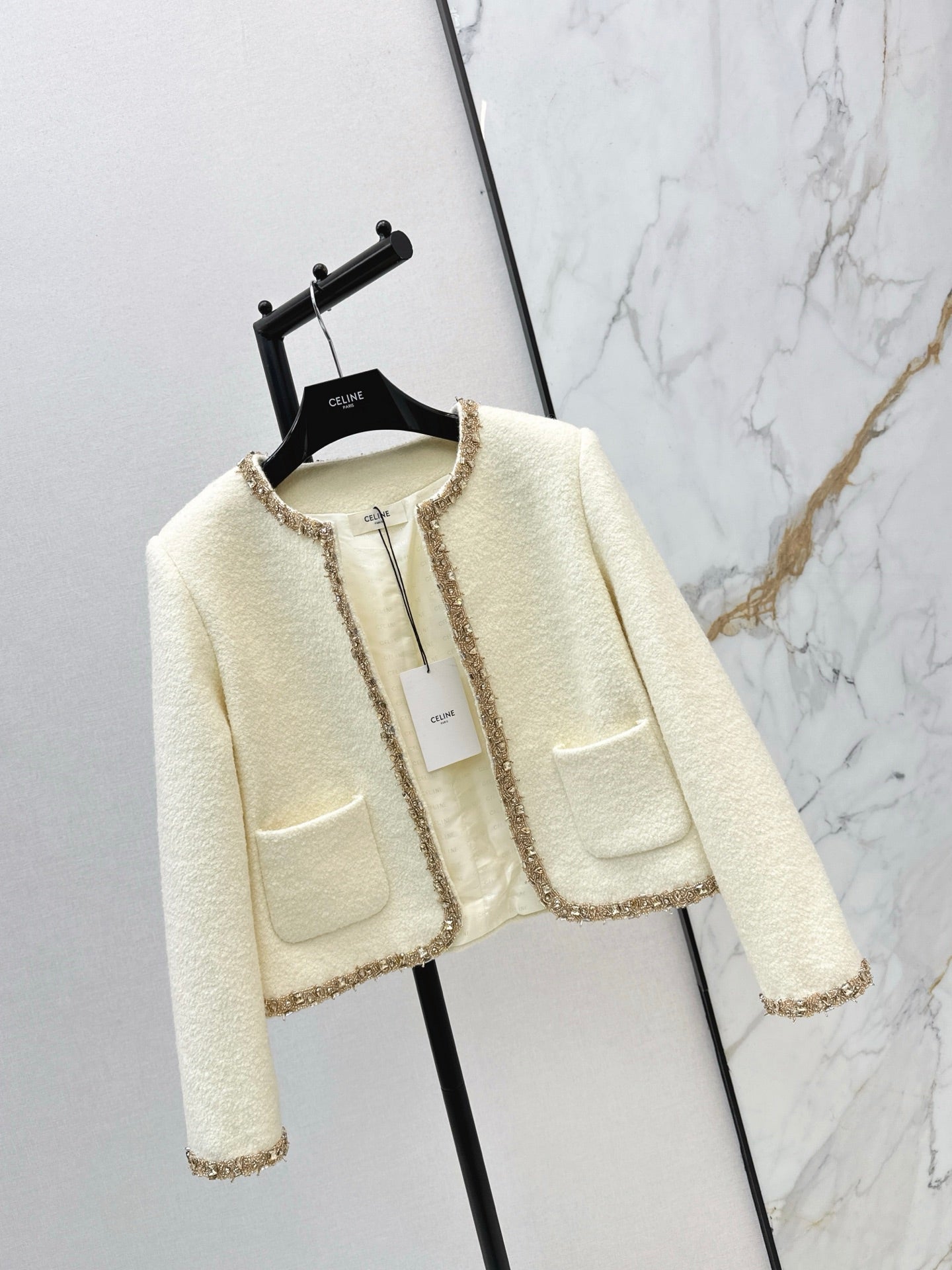 Celi 25fw beading woven jacket