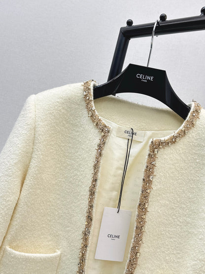 Celi 25fw beading woven jacket