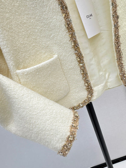 Celi 25fw beading woven jacket