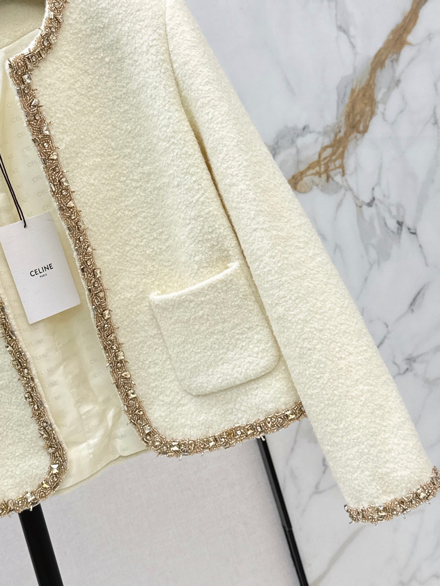 Celi 25fw beading woven jacket