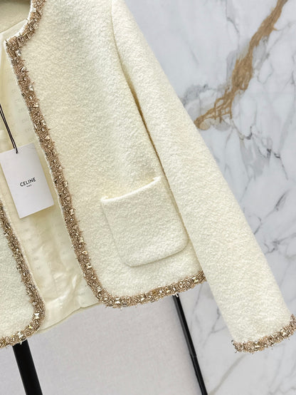 Celi 25fw beading woven jacket