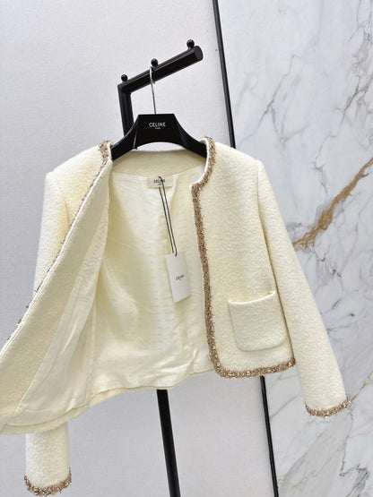 Celi 25fw beading woven jacket