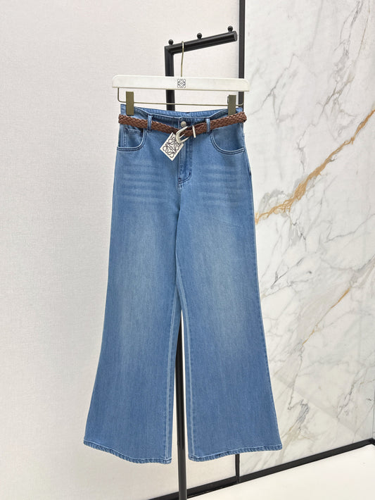 Loe 25fw jeans with woven belt