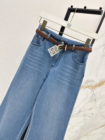 Loe 25fw jeans with woven belt