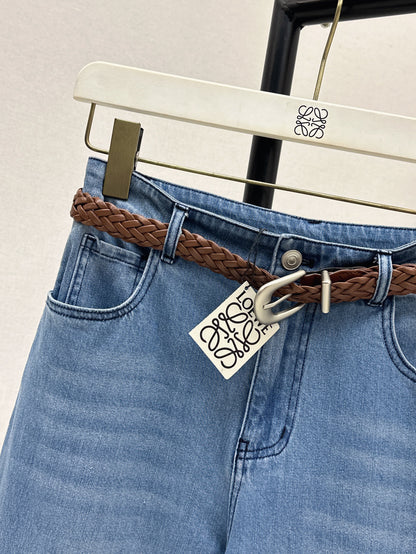 Loe 25fw jeans with woven belt