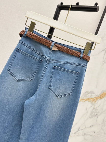 Loe 25fw jeans with woven belt