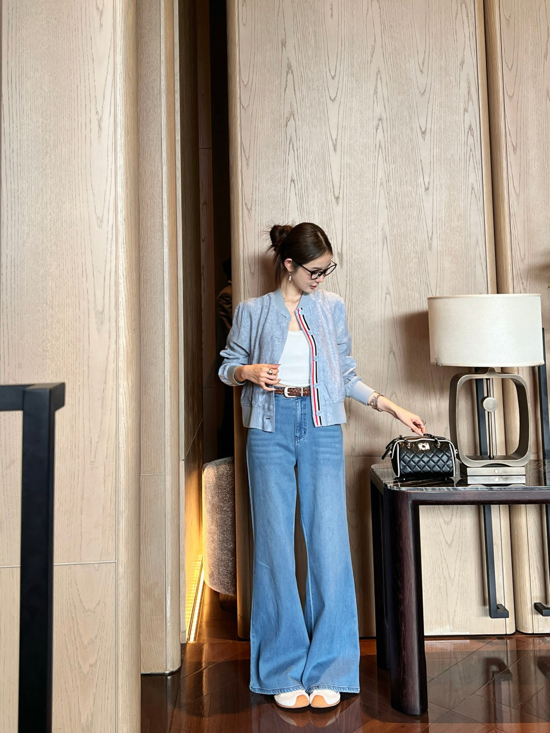 Loe 25fw jeans with woven belt