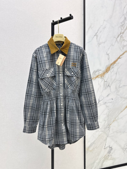 Miu 25fw plaid shirt dress