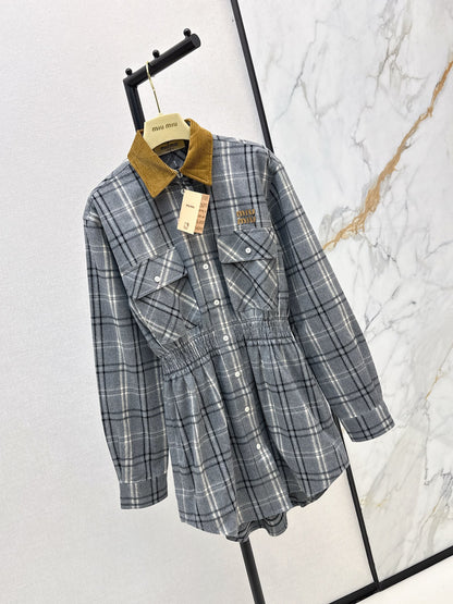 Miu 25fw plaid shirt dress