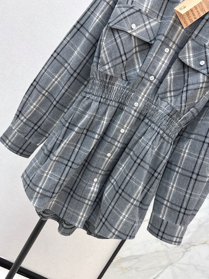 Miu 25fw plaid shirt dress