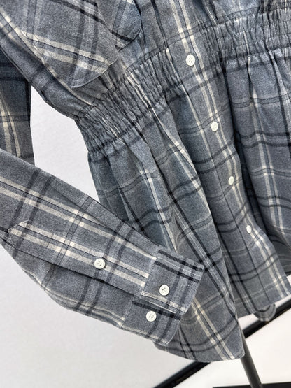 Miu 25fw plaid shirt dress