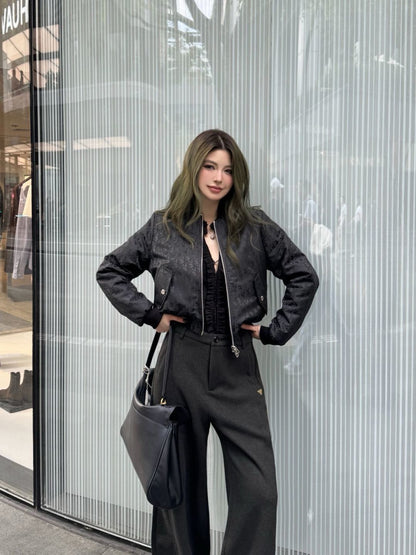 CD 25fw jacquard bomber jacket