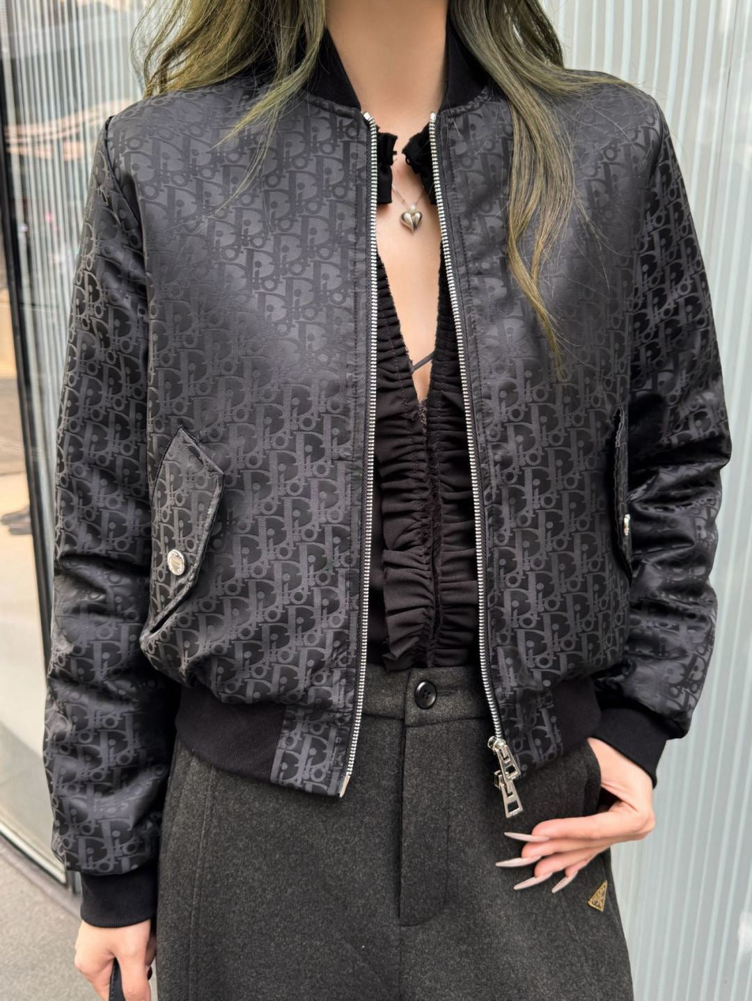 CD 25fw jacquard bomber jacket