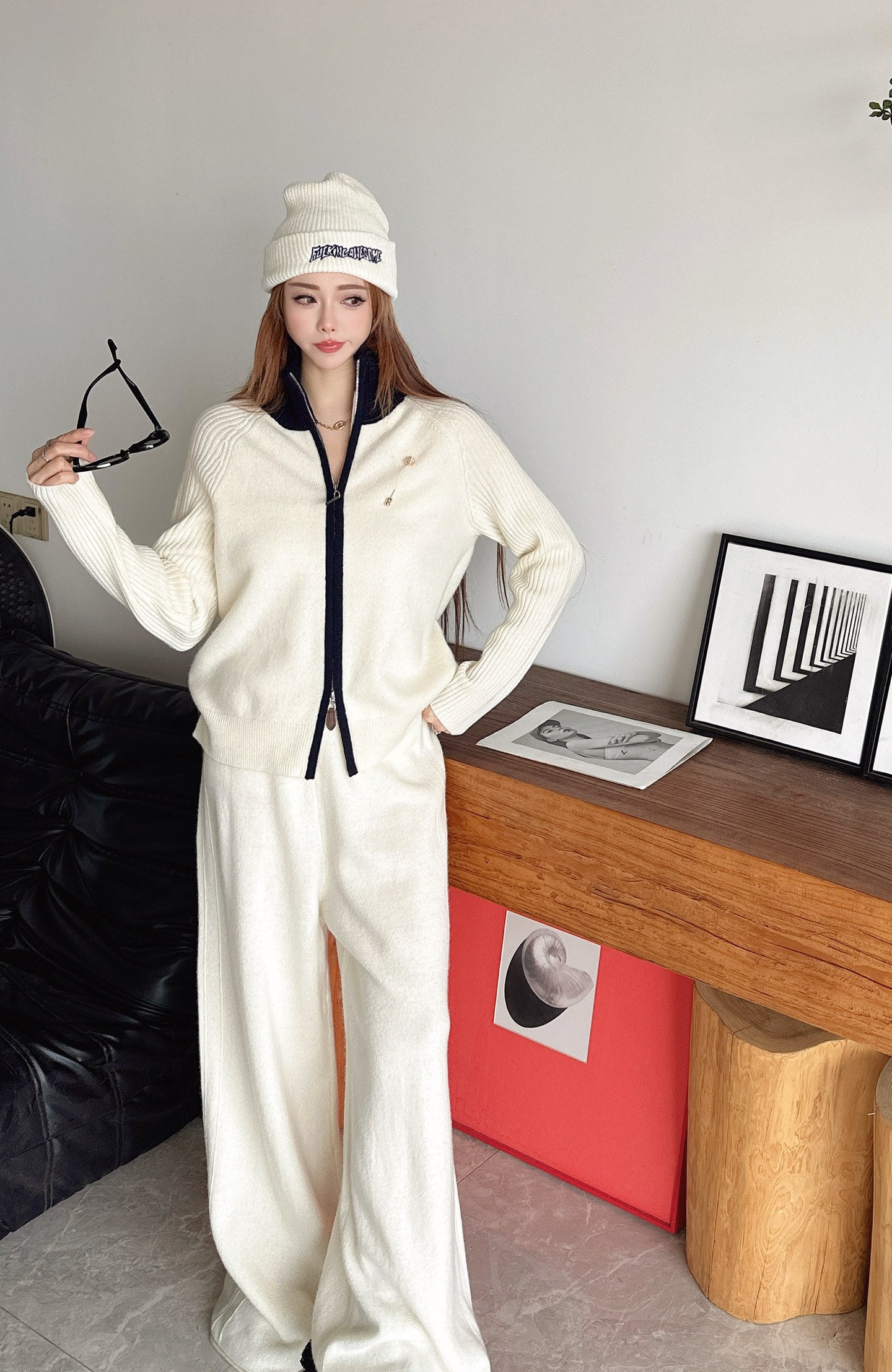 Loro 25fw knit jacket pants set