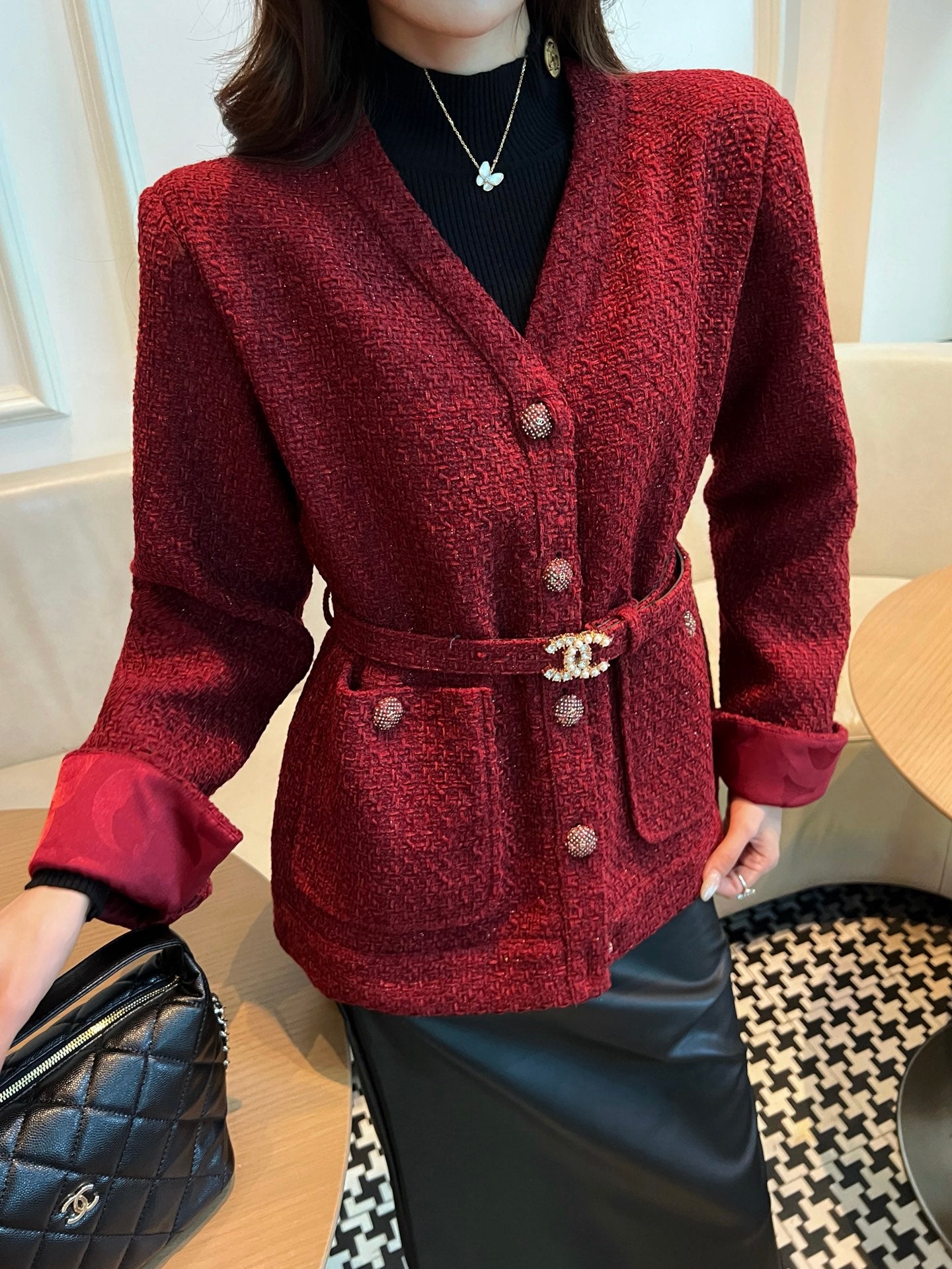 Chan 25fw woven tweed jacket