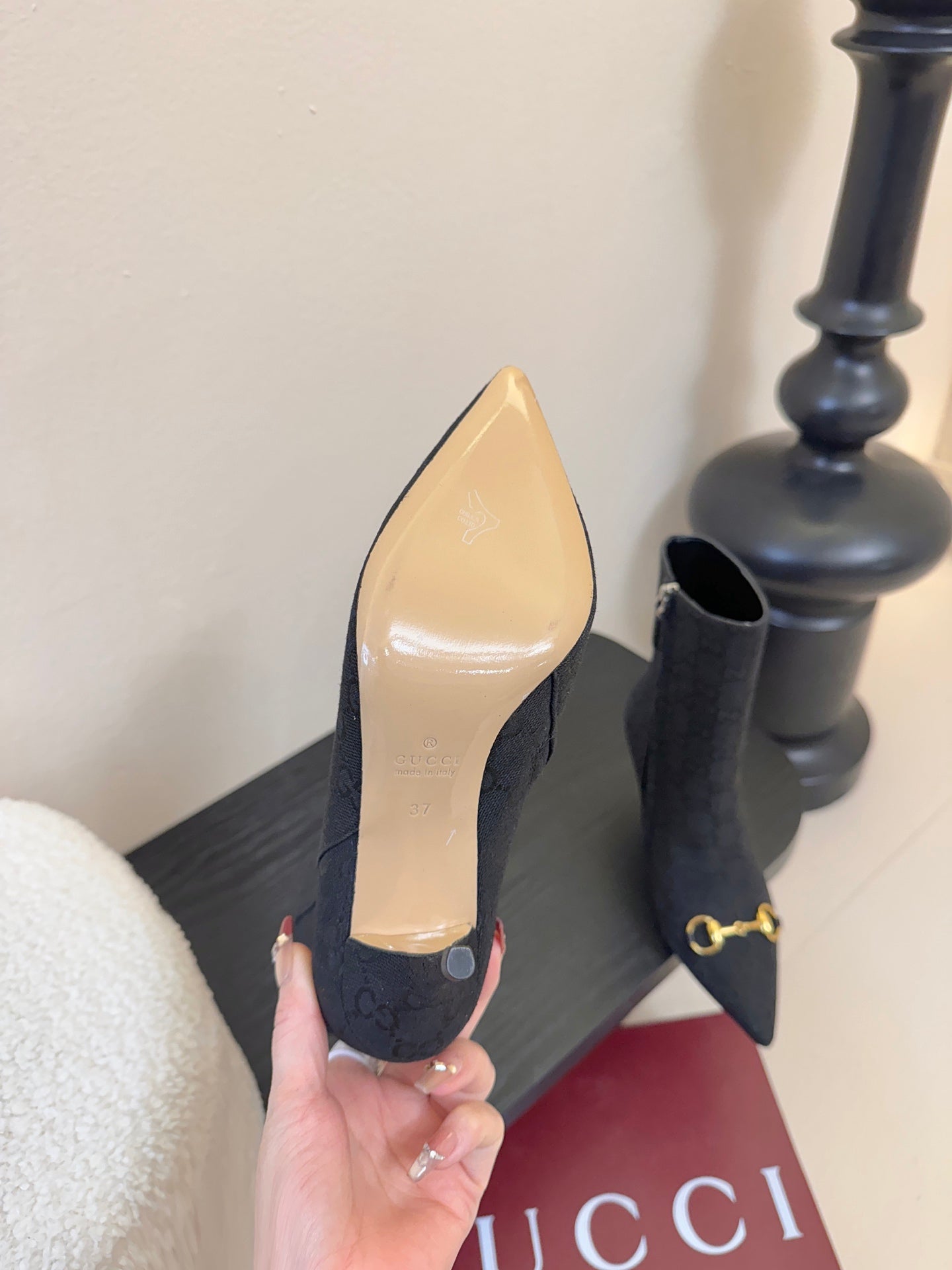 Gucc 25fw heel ankle boots