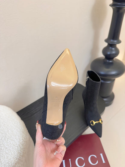 Gucc 25fw heel ankle boots