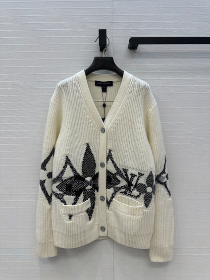 Louis 25fw jacquard knitted cardigan