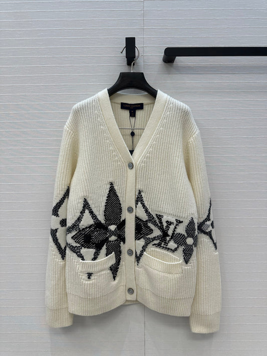Louis 25fw jacquard knitted cardigan